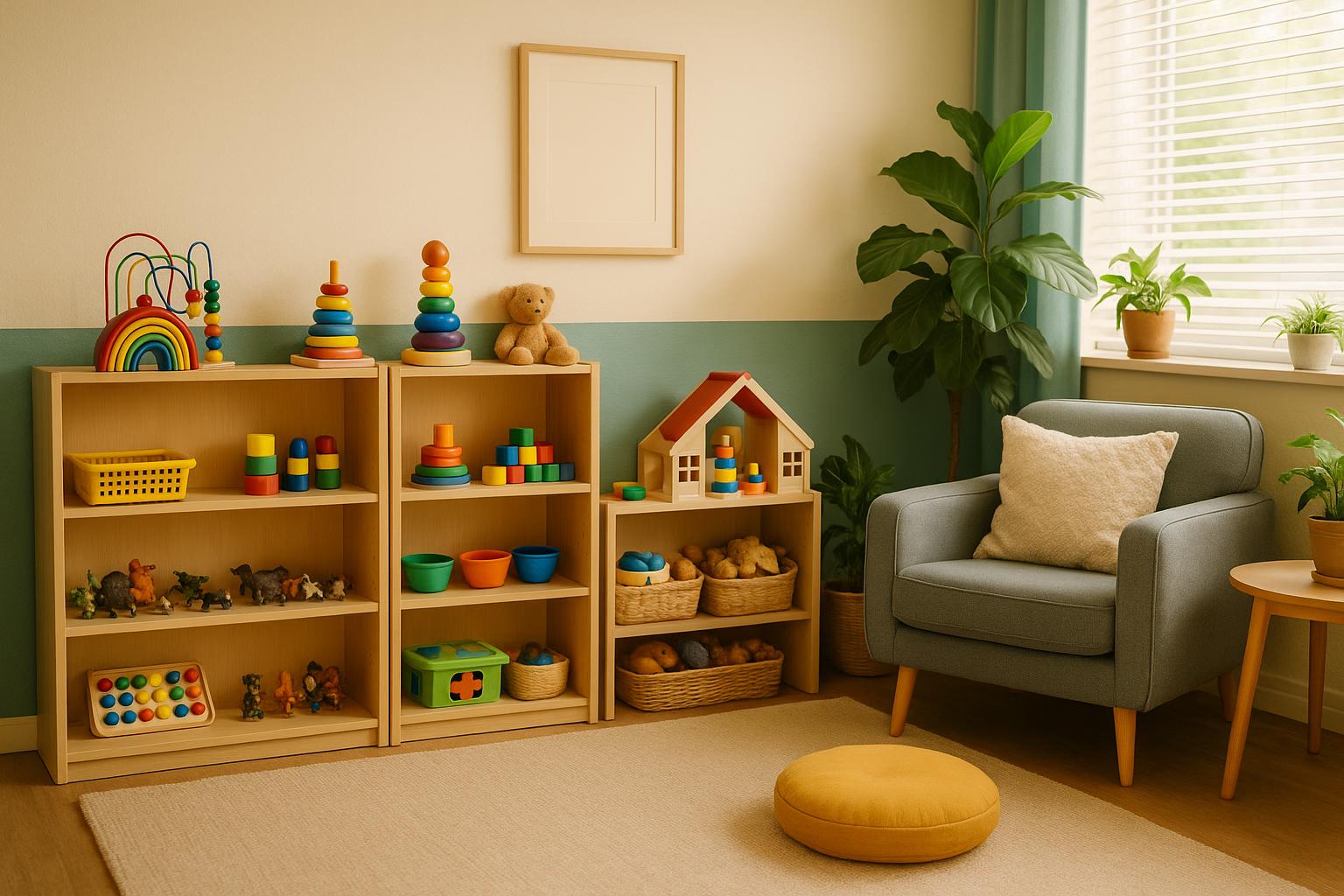 Warm and inviting therapy room